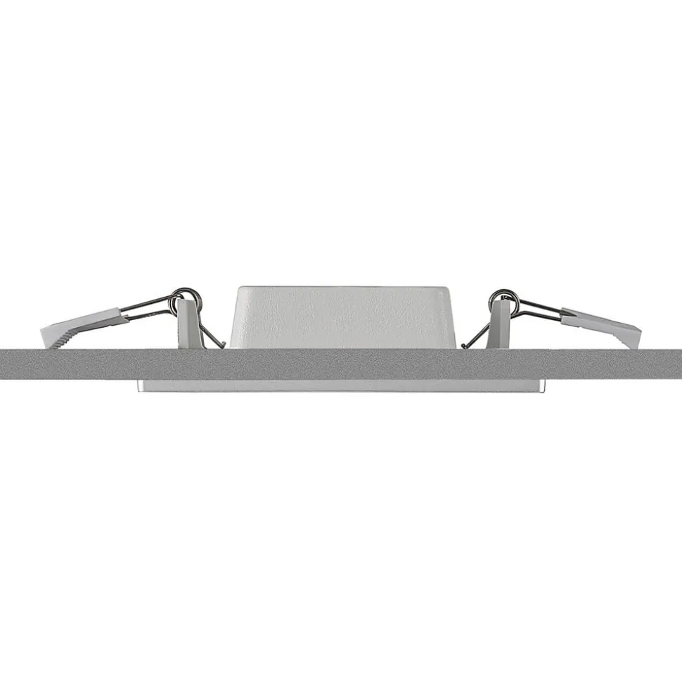 Prios LED-indbygningslampe Helina, sølv, 11,5 cm, dæmpbar