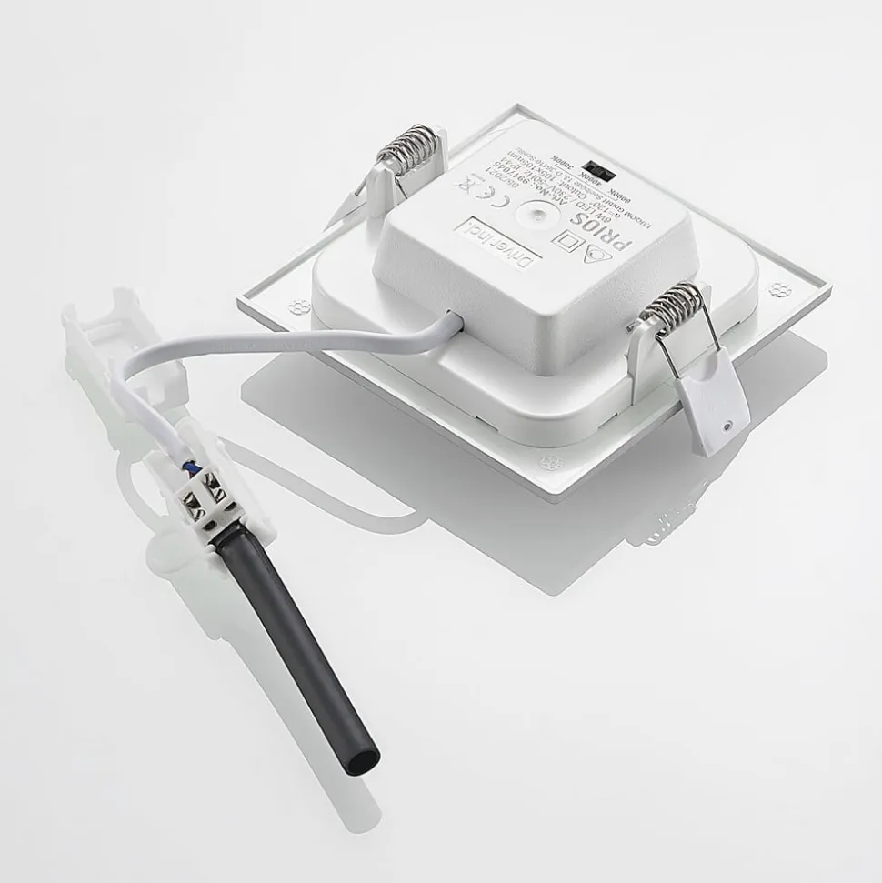 Prios LED-indbygningslampe Helina, sølv, 11,5 cm, dæmpbar