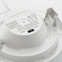 Prios LED-indbygningslampe Cadance, hvid, 12 cm, sæt med 3, CCT