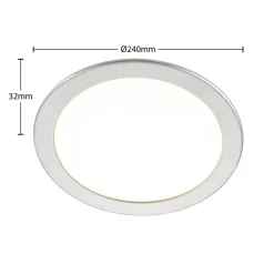 Prios LED-indbygningslampe Cadance, sølv, 24 cm, CCT, IP44