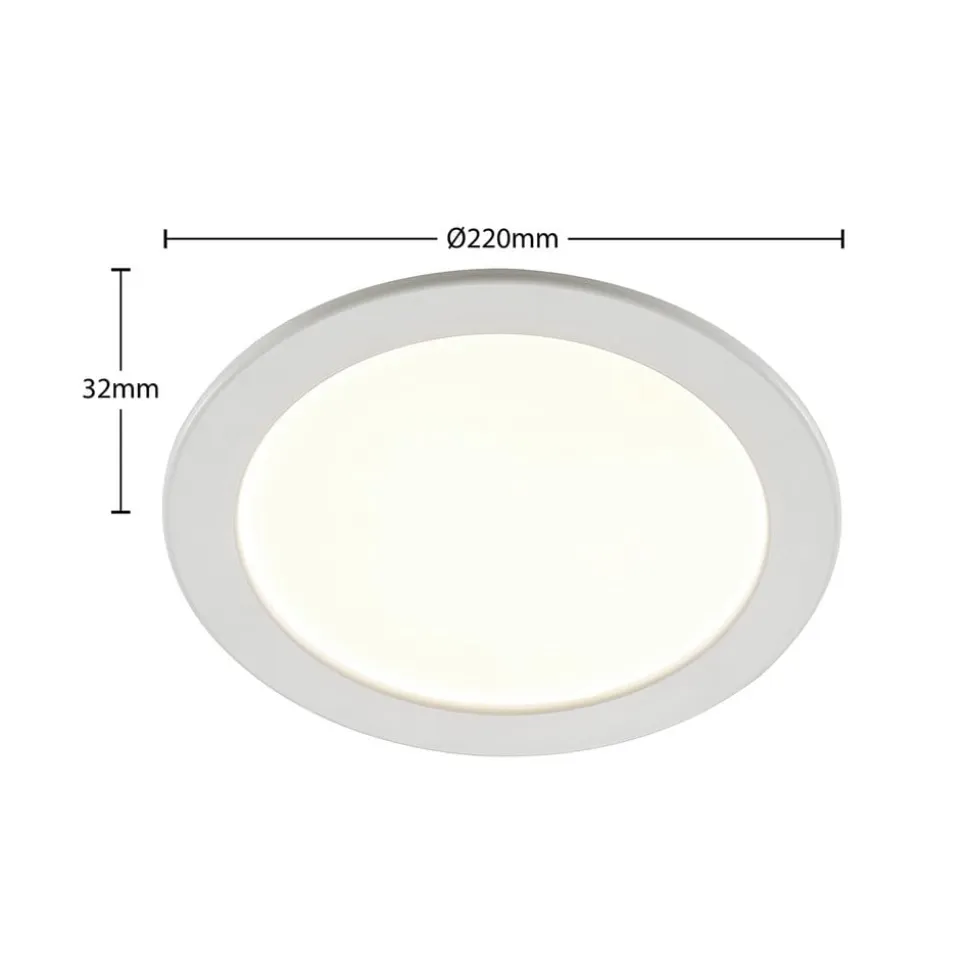 Prios LED-indbygningslampe Cadance, hvid, 22 cm, CCT, IP44