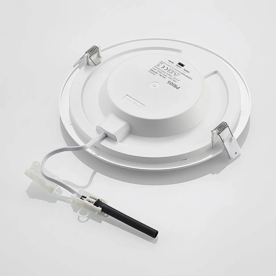 Prios LED-indbygningslampe Cadance, hvid, 24 cm, CCT, IP44