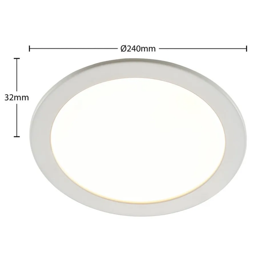Prios LED-indbygningslampe Cadance, hvid, 24 cm, CCT, IP44