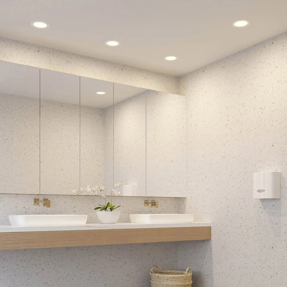 Prios LED-indbygningslampe Cadance, hvid, 17 cm, sæt med 10, CCT