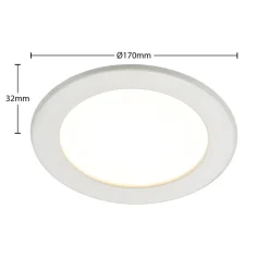Prios LED-indbygningslampe Cadance, hvid, 17 cm, sæt med 10, CCT