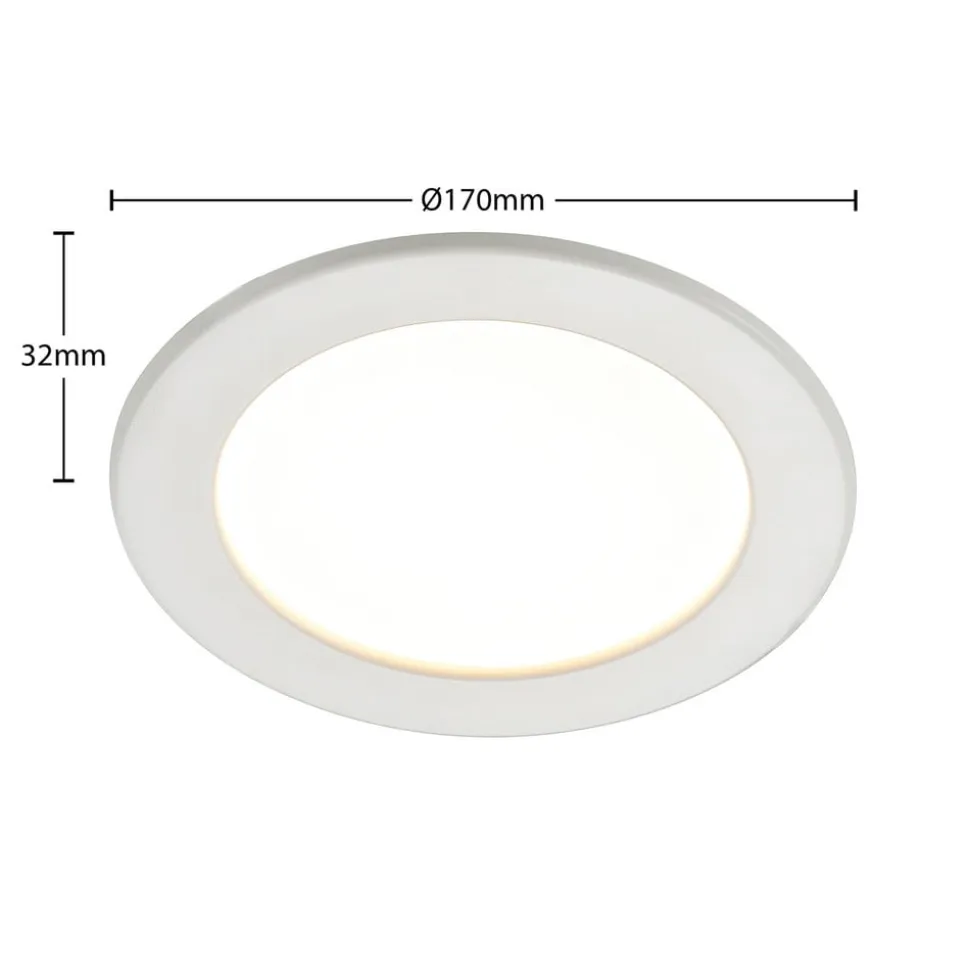 Prios LED-indbygningslampe Cadance, hvid, 17 cm, sæt med 10, CCT