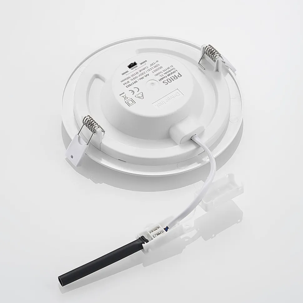 Prios LED-indbygningslampe Cadance, hvid, 17 cm, sæt med 10, CCT