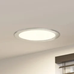 Prios LED-indbygningslampe Cadance, sølv, 24 cm, sæt med 3, CCT