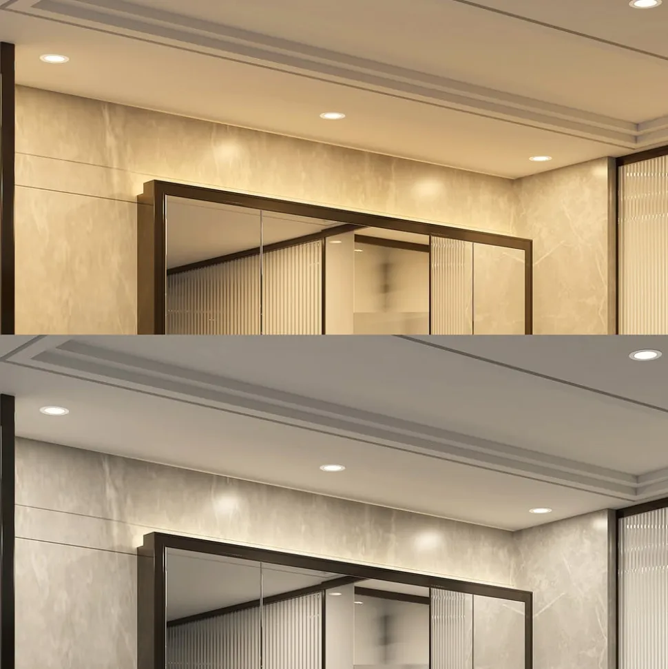 Prios LED-indbygningsspot Rida, hvid. Ø 10 cm, CCT, IP44
