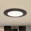 Prios LED-indbygningsspot Rida, sort, Ø 12 cm, CCT, IP44