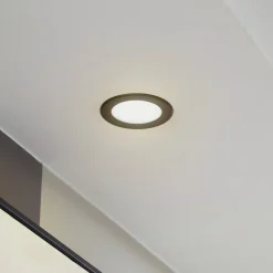 Prios LED-indbygningsspot Rida, sort, Ø 10 cm, CCT, IP44