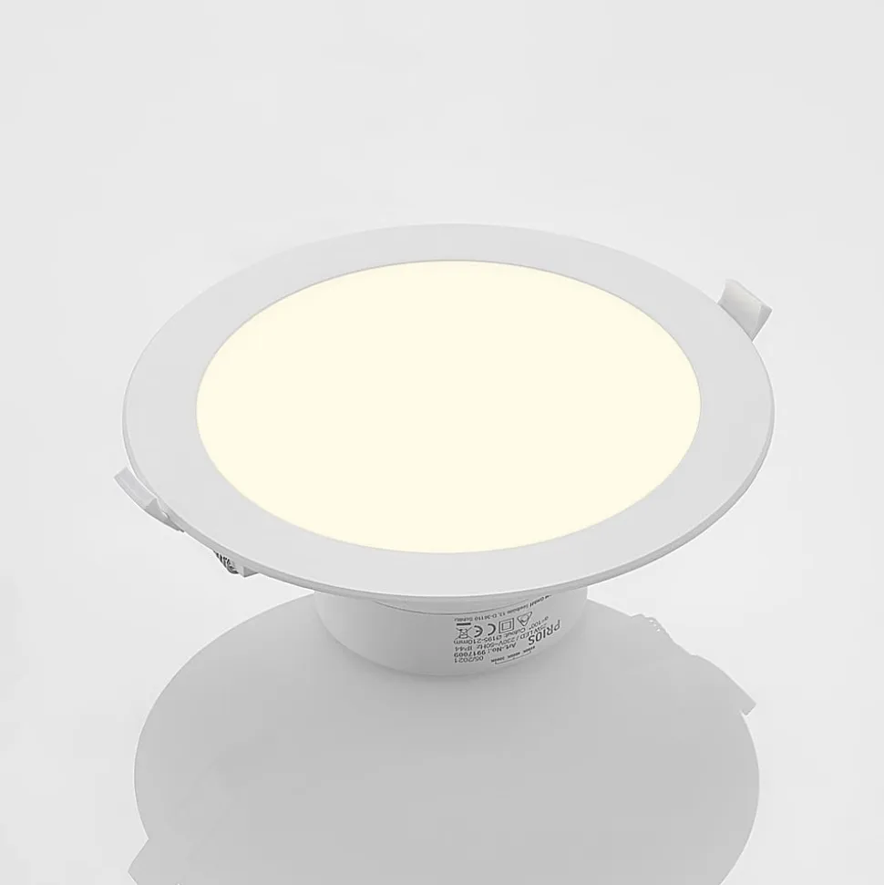 Prios LED-indbygningsspot Rida, hvid. Ø 23 cm, 25W, CCT, IP44