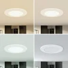 Prios LED-indbygningsspot Rida, hvid. Ø 12 cm, CCT, IP44