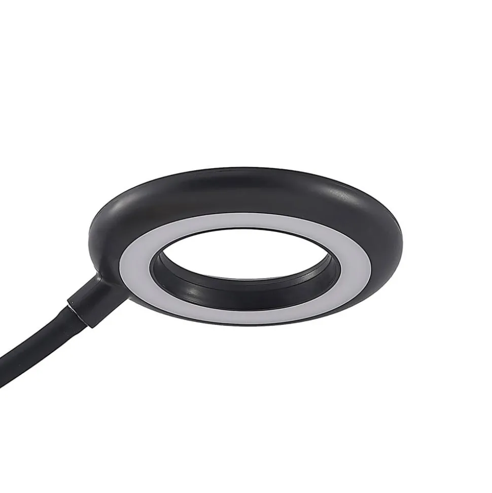 Prios LED-klemmelygte Harumi, sort, genopladeligt batteri, USB, 51 cm
