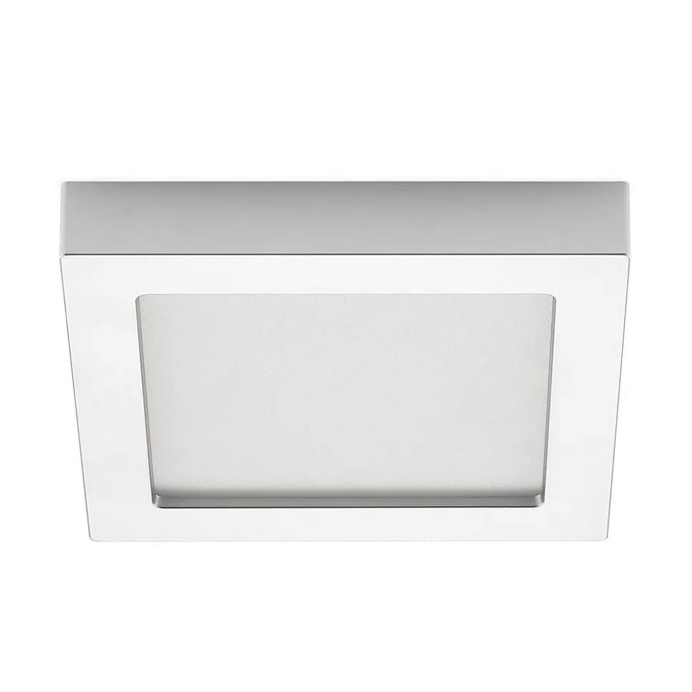 Prios LED-loftlampe Alette, sølv, 22,7 cm, 24W, dæmpbar