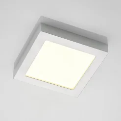 Prios LED-loftlampe Alette, sølv, 22,7 cm, 24W, dæmpbar