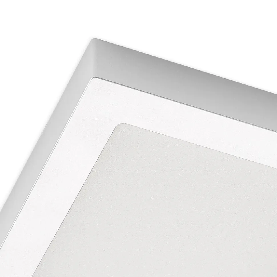 Prios LED-loftlampe Alette, sølv, 22,7 cm, 24W, dæmpbar