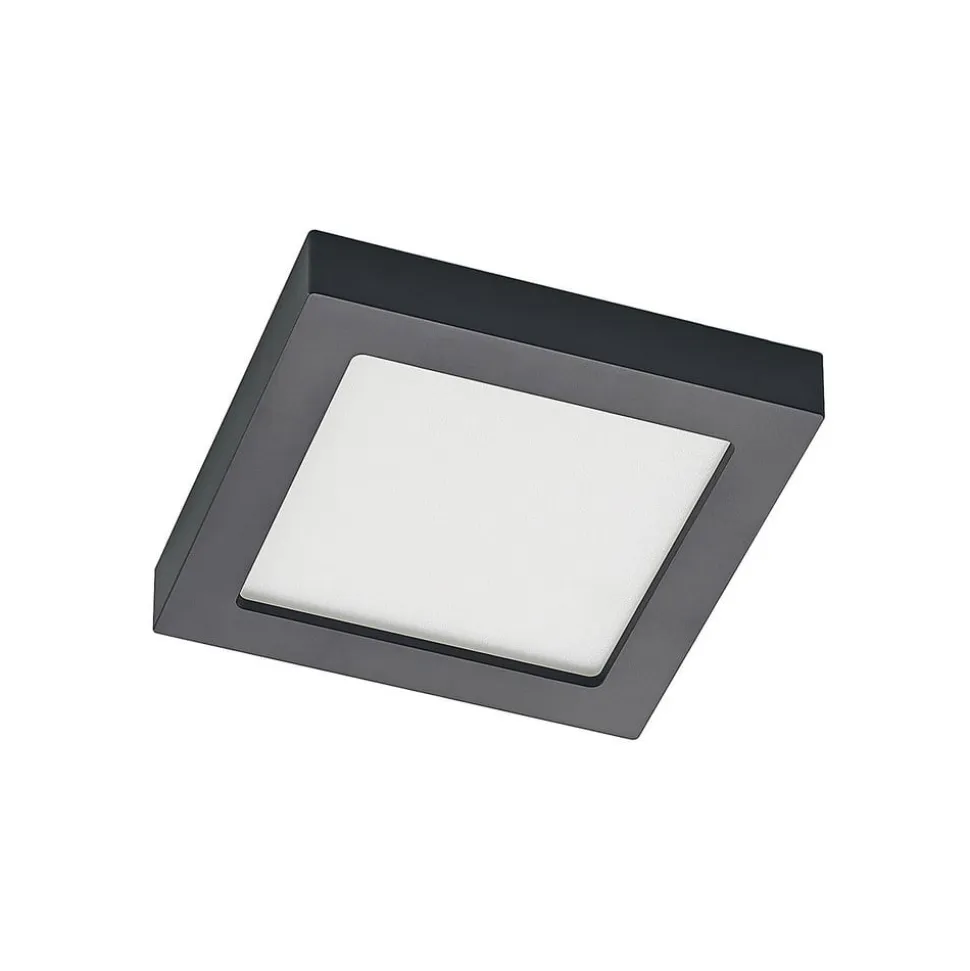 Prios LED-loftlampe Alette, sort, 18 W, CCT, dæmpbar