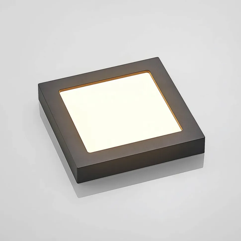 Prios LED-loftlampe Alette, sort, 18 W, CCT, dæmpbar