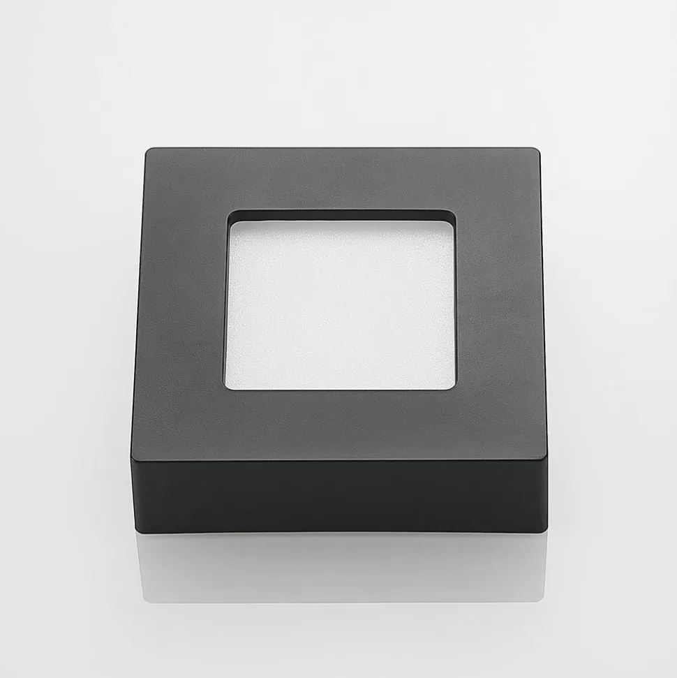 Prios LED-loftlampe Alette, sort, 6 W, CCT, dæmpbar