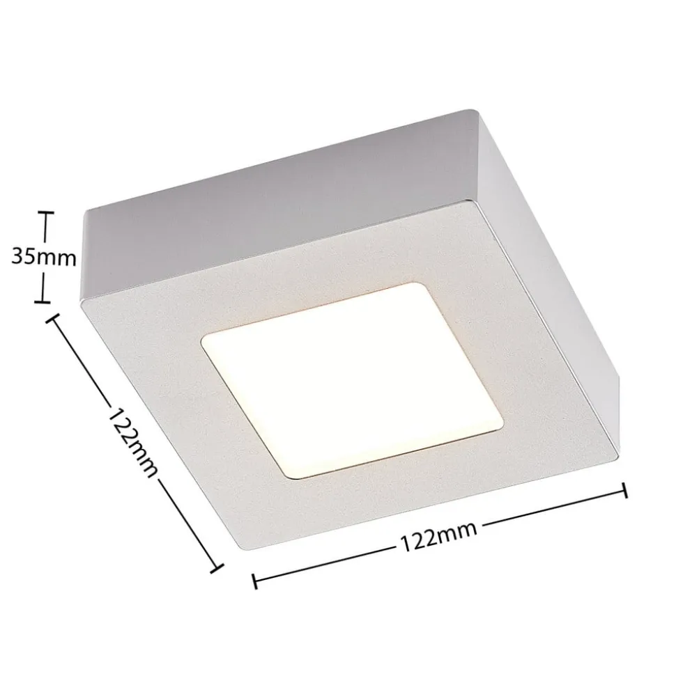 Prios LED-loftlampe Alette, sølv, 12,2 cm, dæmpbar