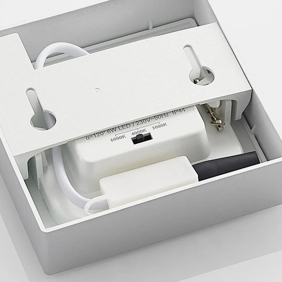 Prios LED-loftlampe Alette, sølv, 12,2 cm, dæmpbar