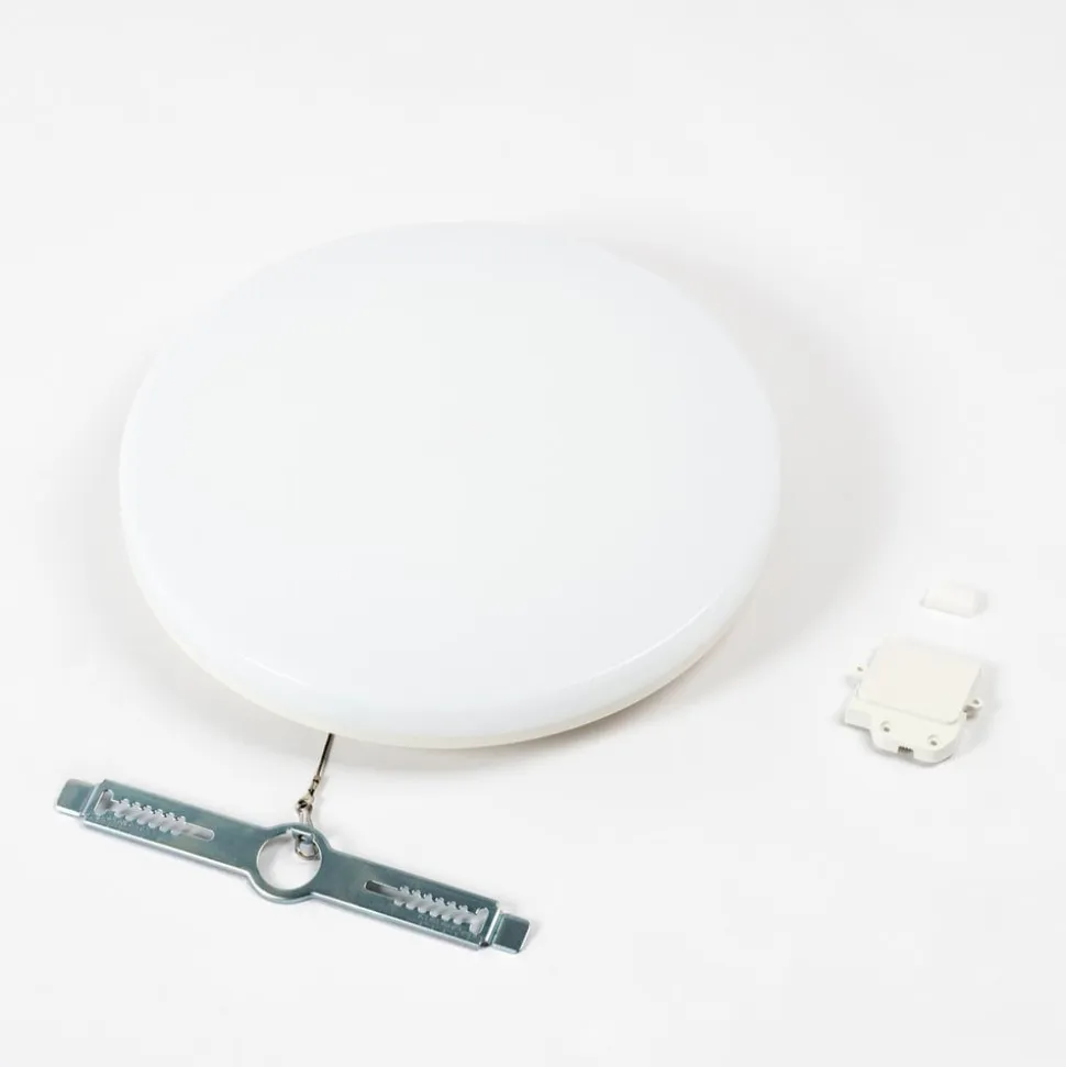 Prios LED-loftlampe Artin, Ø 28 cm, hvid, CCT, IP65