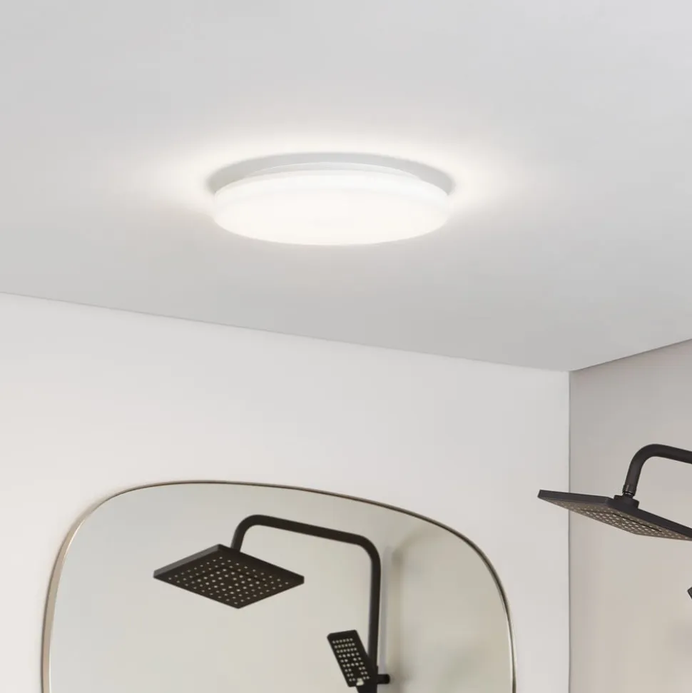 Prios LED-loftlampe Artin, Ø 33 cm, hvid, CCT, IP65