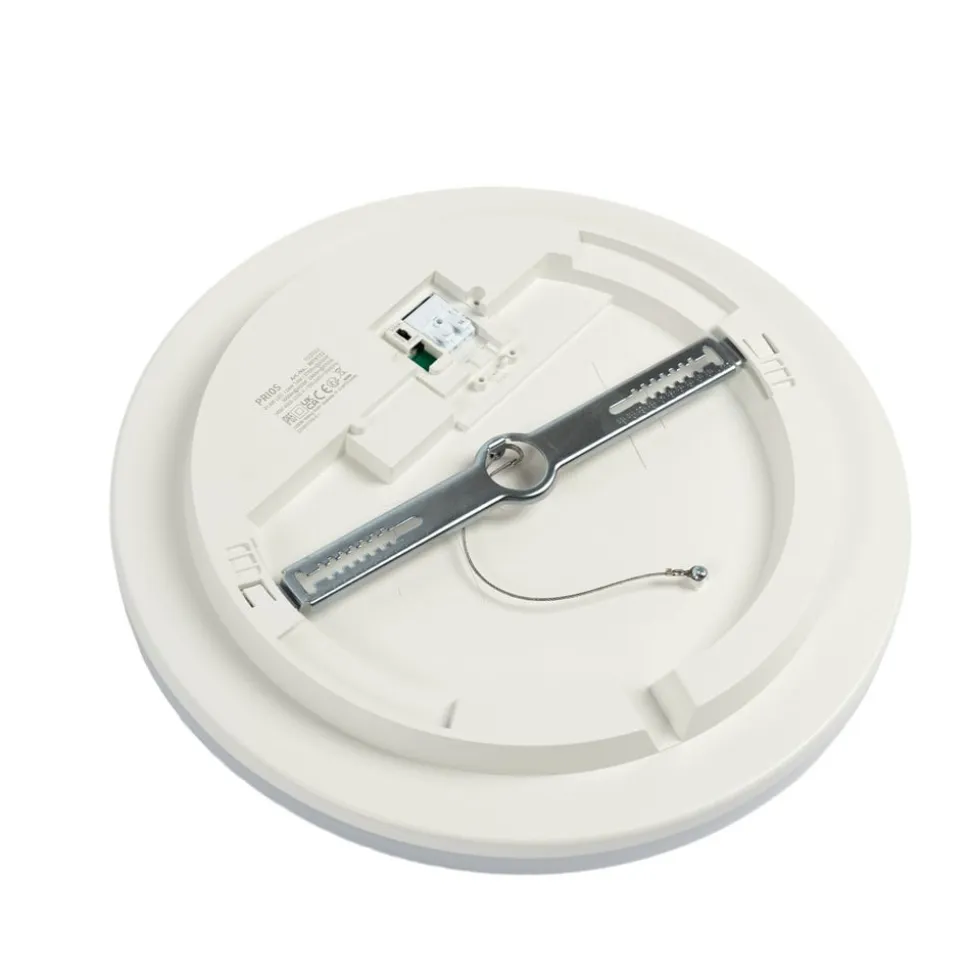 Prios LED-loftlampe Artin, Ø 33 cm, hvid, CCT, IP65