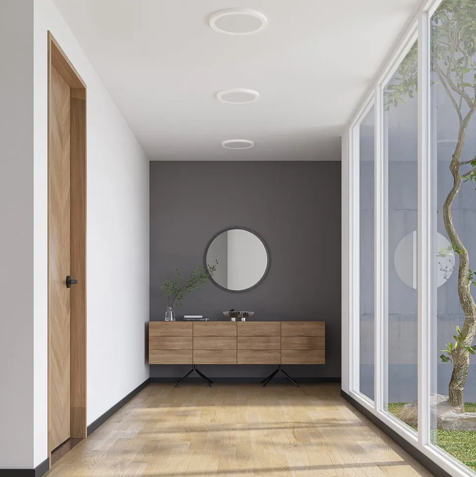 Prios LED-loftlampe Aureka, sæt med 2, sensor, Ø 33 cm, hvid