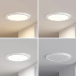 Prios LED-loftlampe Aureka, sæt med 2, sensor, Ø 33 cm, hvid