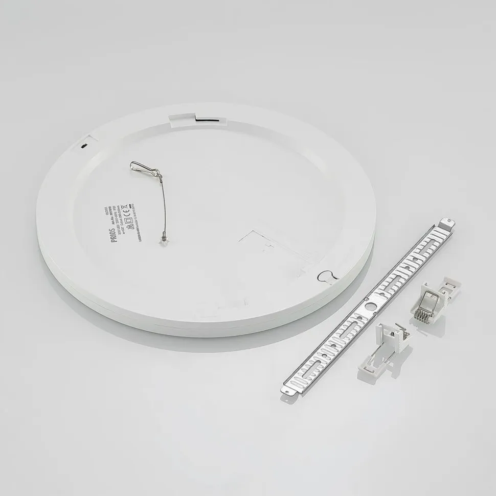 Prios LED-loftlampe Aureka, sæt med 2, sensor, Ø 33 cm, hvid