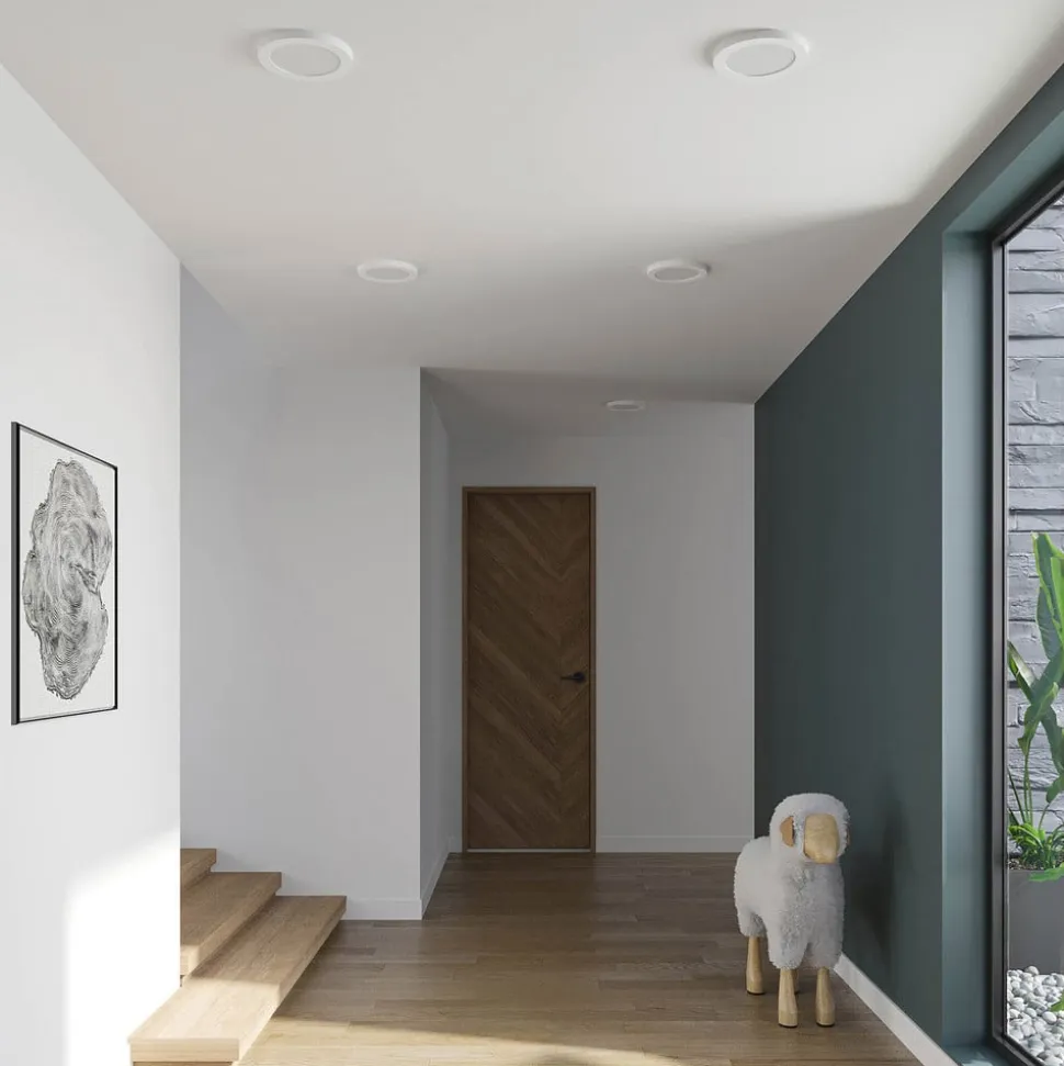 Prios LED-loftlampe Aureka, sæt med 3, sensor, Ø 23 cm, hvid