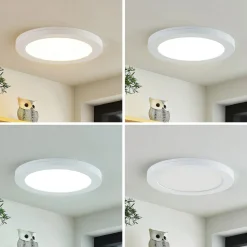 Prios LED-loftlampe Aureka, sæt med 3, sensor, Ø 23 cm, hvid
