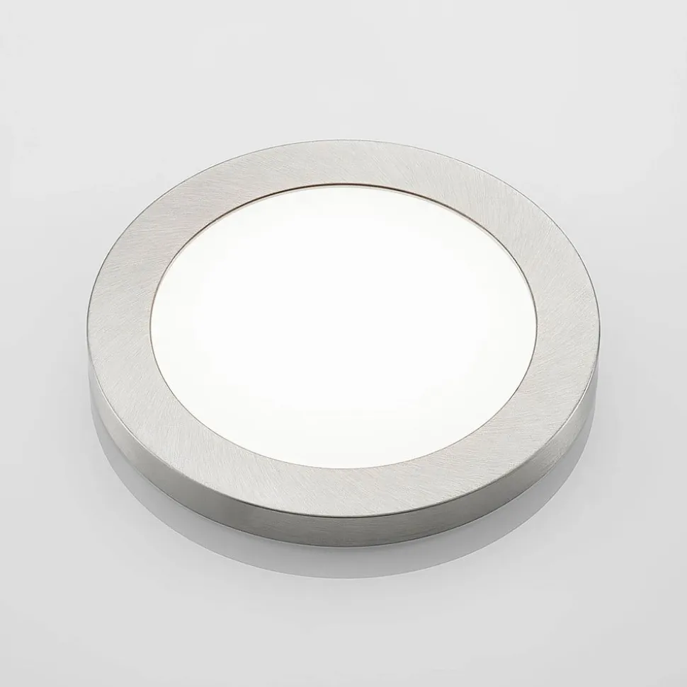 Prios LED-loftlampe Aureka, Ø 23 cm, sølv, metal