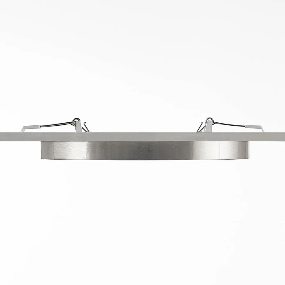 Prios LED-loftlampe Aureka, Ø 23 cm, sølv, metal