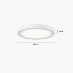 Prios LED-loftlampe Aureka, bevægelsessensor, Ø 23 cm, hvid