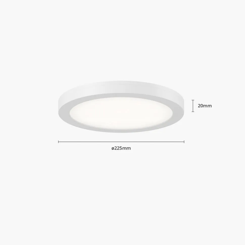 Prios LED-loftlampe Aureka, bevægelsessensor, Ø 23 cm, hvid