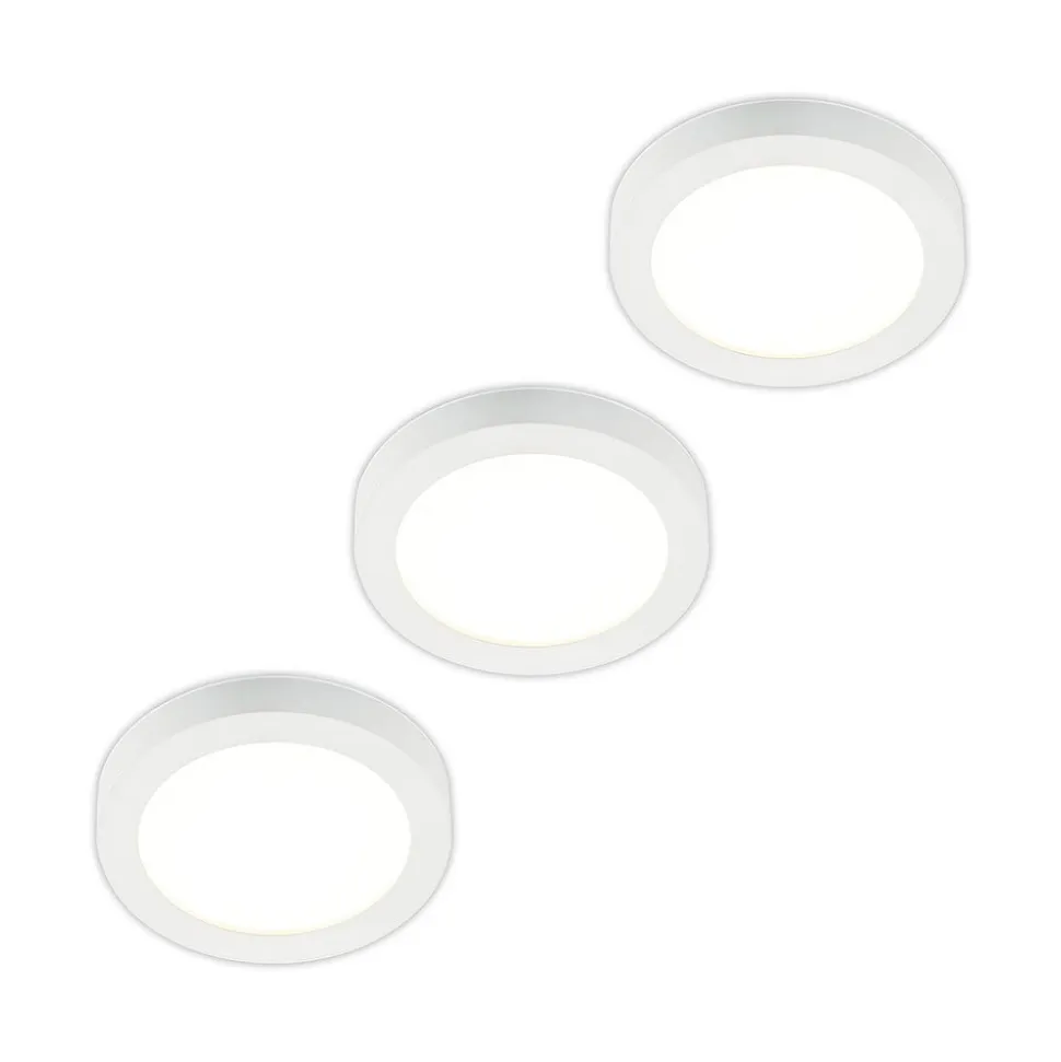Prios LED-loftlampe Edwina, hvid, 25 cm, sæt med 3 stk