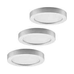 Prios LED-loftlampe Edwina, sølv, 25 cm, sæt med 3 stk