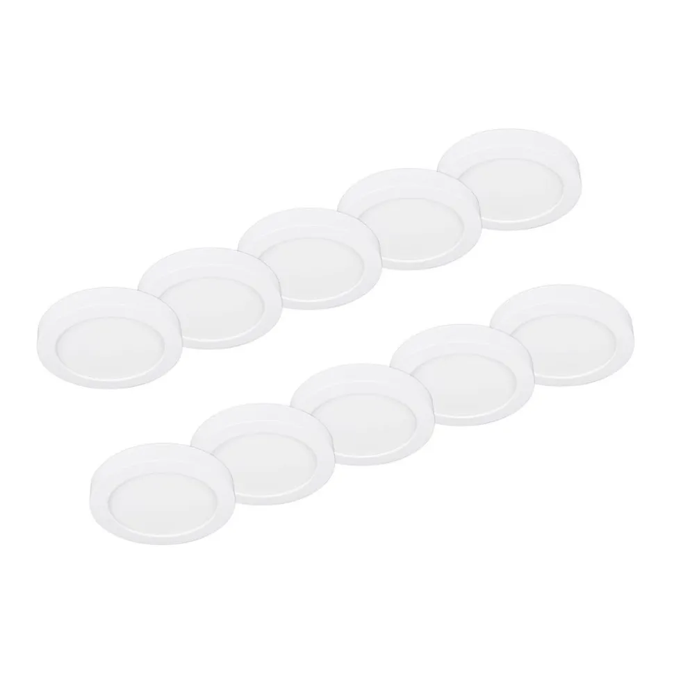 Prios LED-loftlampe Edwina, hvid, 12 cm, sæt med 10 stk