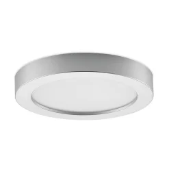 Prios LED-loftlampe Edwina, sølv, 25 cm, CCT, IP44