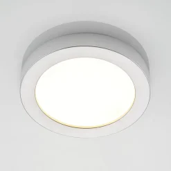 Prios LED-loftlampe Edwina, sølv, 25 cm, CCT, IP44