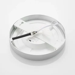 Prios LED-loftlampe Edwina, sølv, 25 cm, CCT, IP44