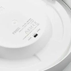 Prios LED-loftlampe Edwina, sølv, 25 cm, CCT, IP44