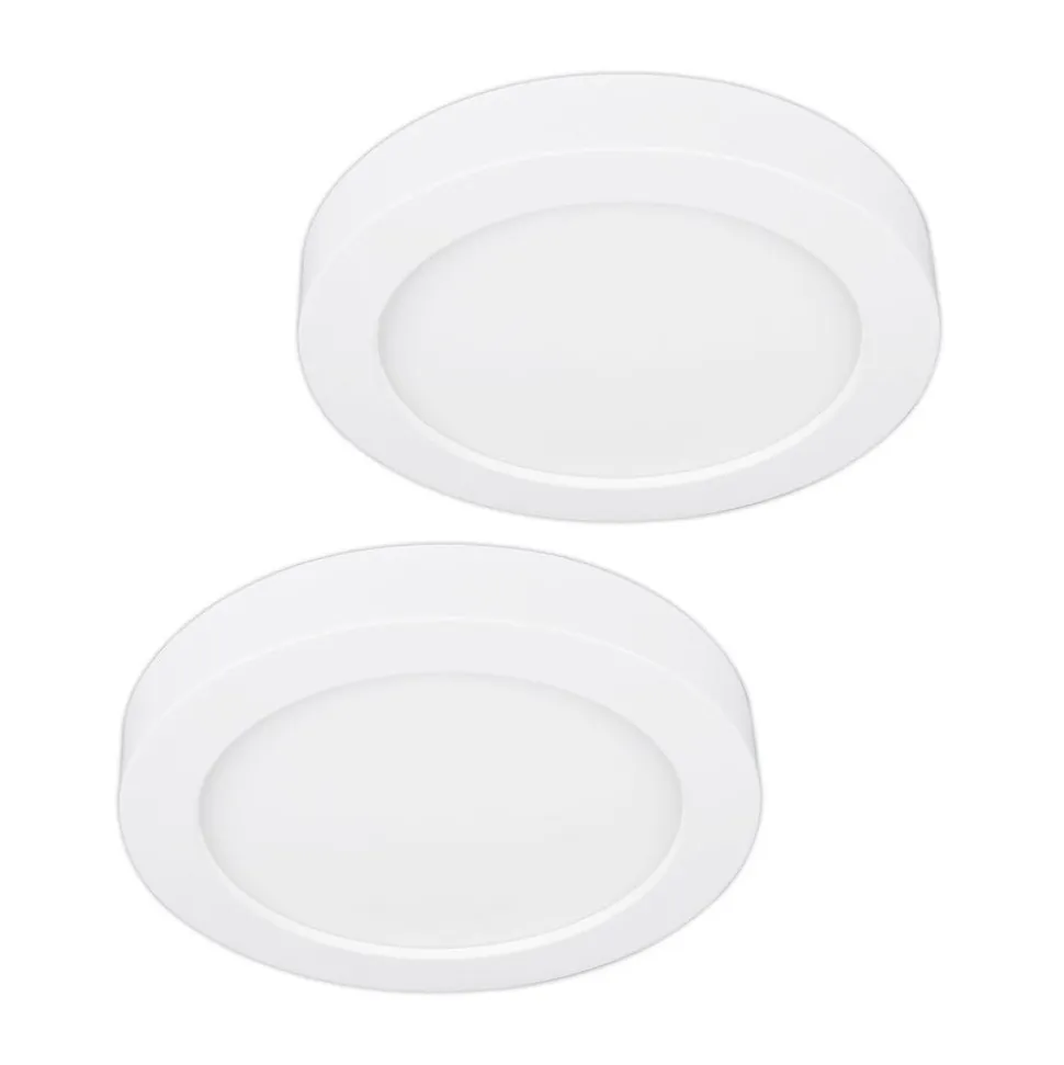 Prios LED-loftlampe Edwina, hvid, 23 cm, sæt med 2 stk