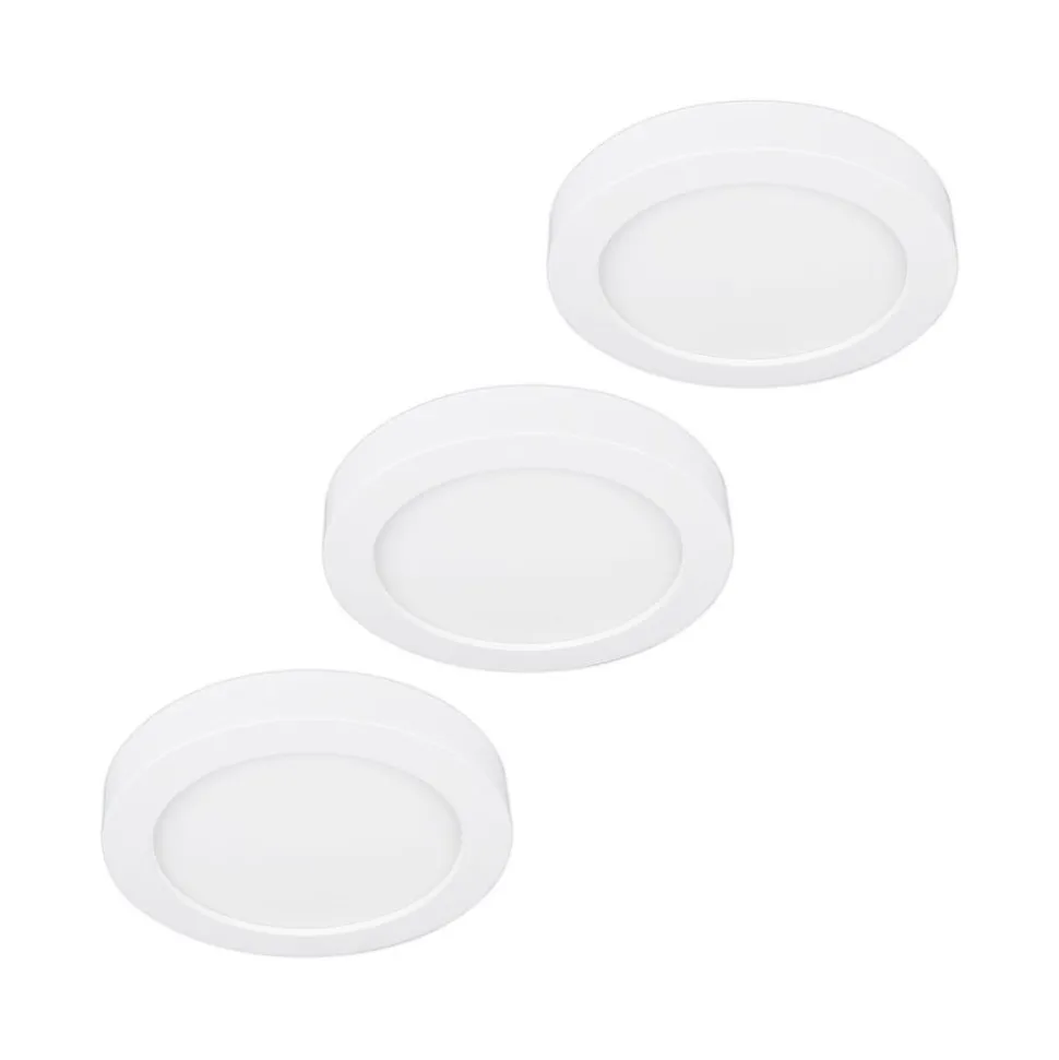 Prios LED-loftlampe Edwina, hvid, 18 cm, sæt med 3 stk
