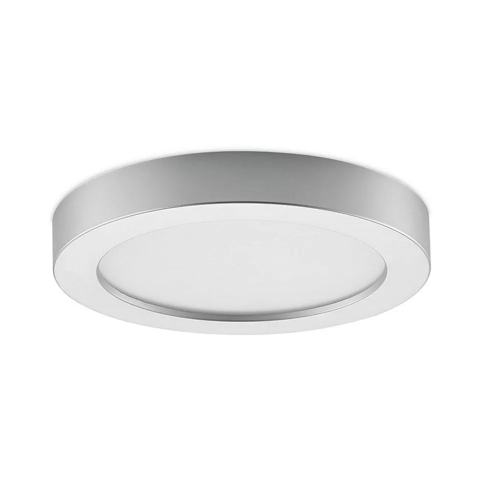 Prios LED-loftlampe Edwina, sølv, 25 cm, sæt med 10 stk