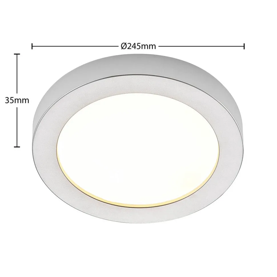 Prios LED-loftlampe Edwina, sølv, 25 cm, sæt med 10 stk