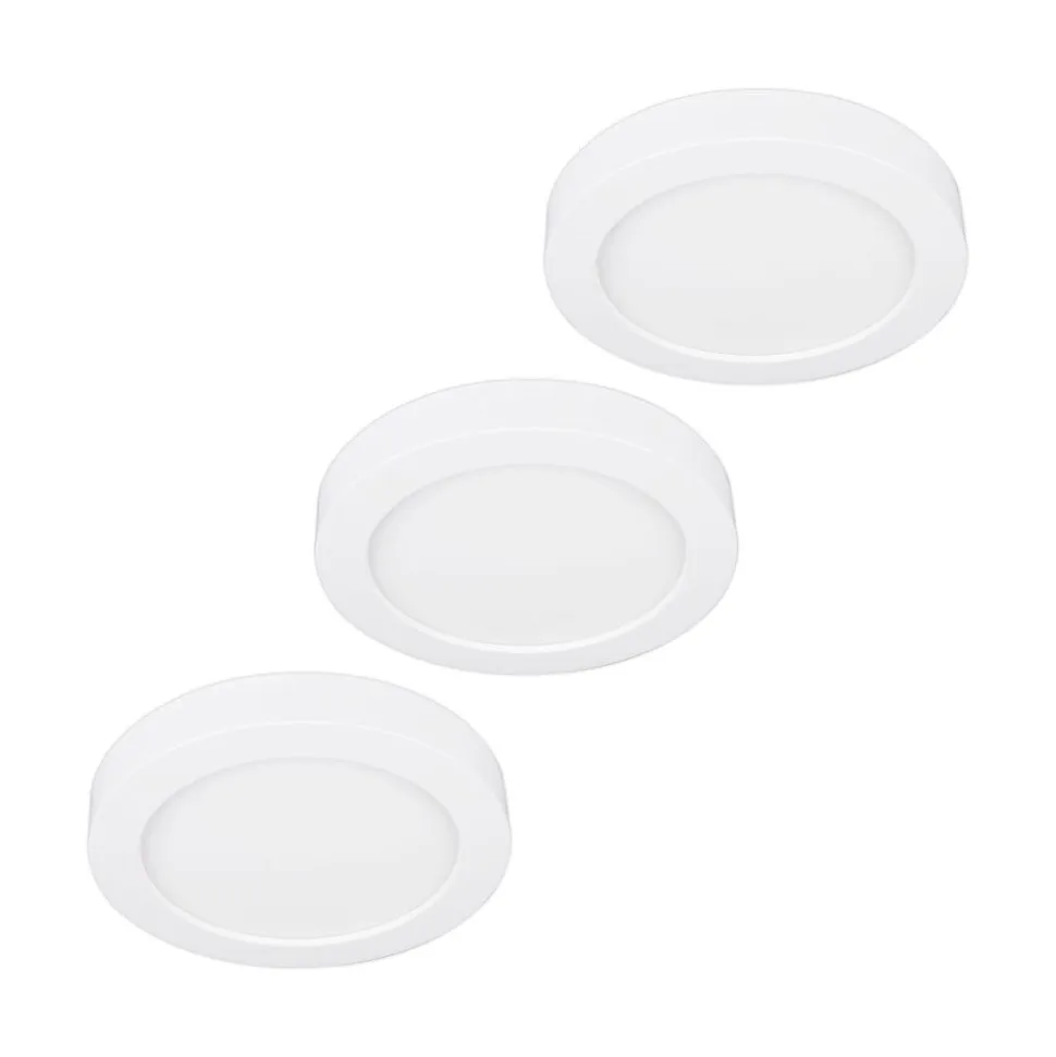 Prios LED-loftlampe Edwina, hvid, 12 cm sæt med 3 stk
